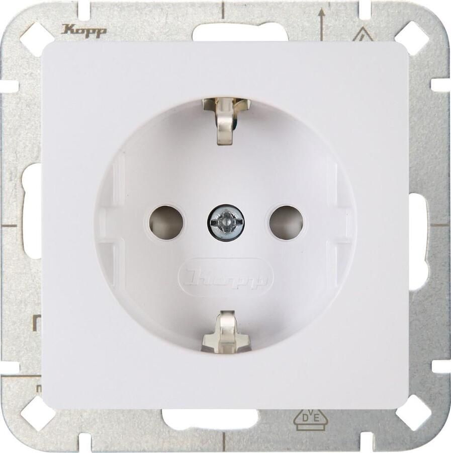 Enzo Kopp HK05 arctic wit inbouw stopcontact RA + kinderbeveiliging 4621500