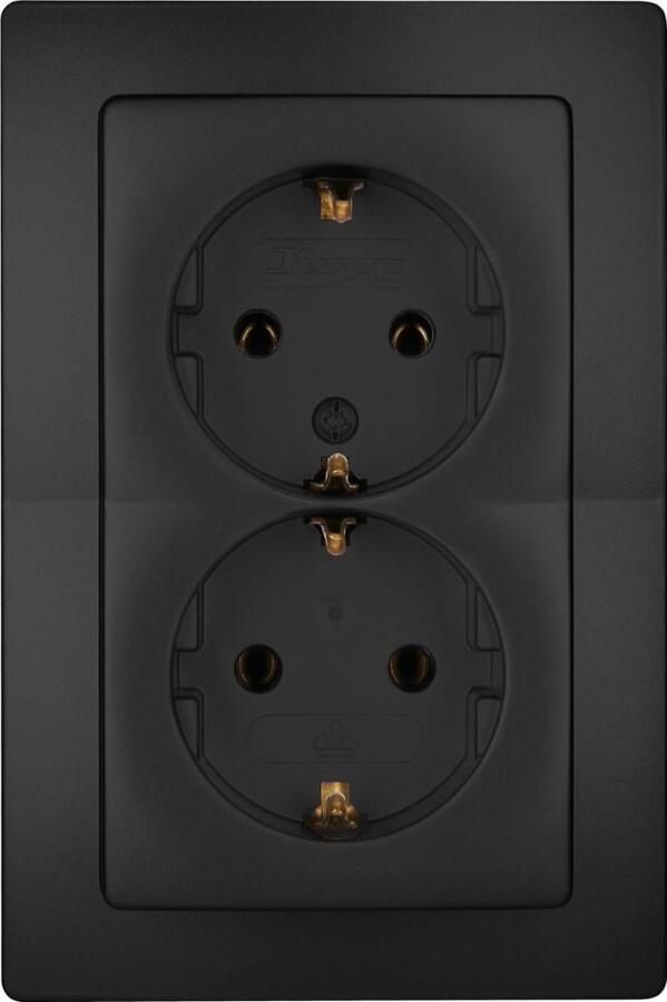 Enzo Kopp HK05 mat zwart inbouw stopcontact RA dubbel 4621720