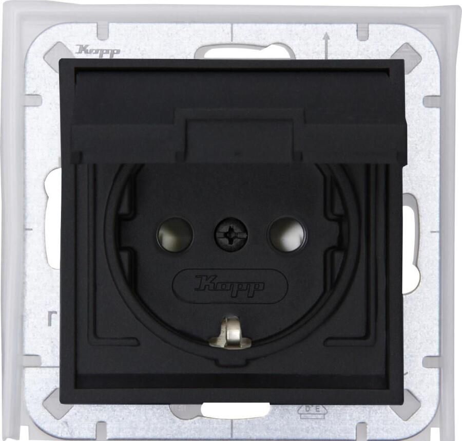 Enzo Kopp HK07 antraciet IP44 inbouw stopcontact RA deksel 4623160