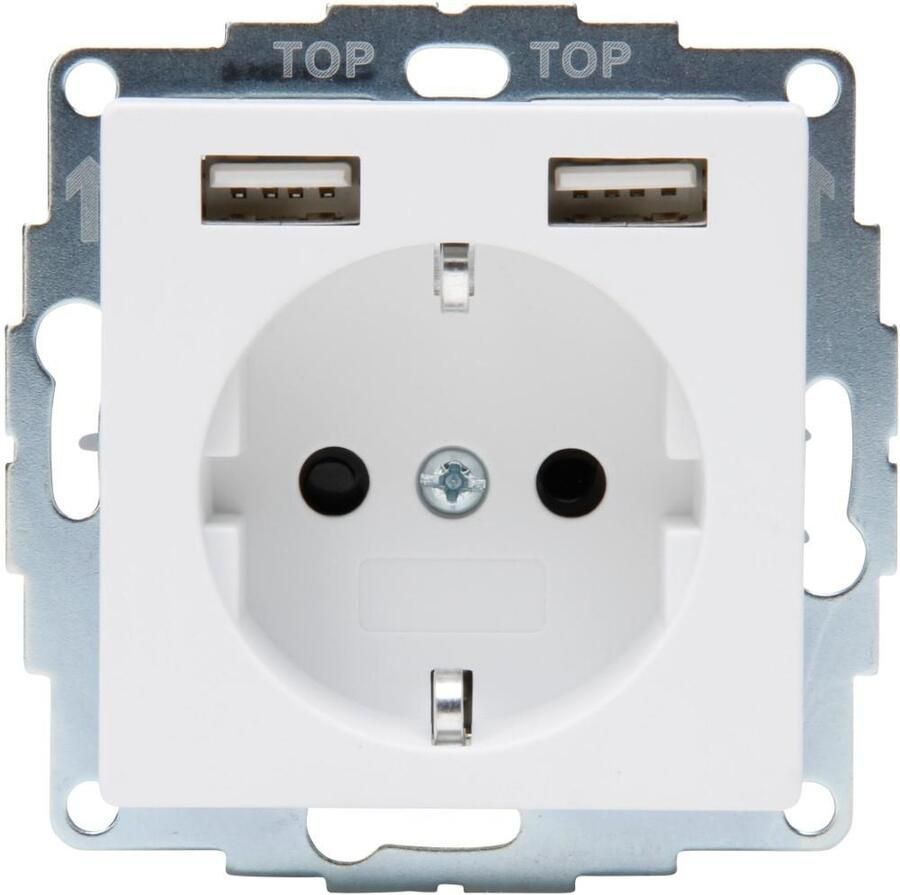 Enzo Kopp HK07 PURE mat wit inbouw stopcontact RA + kinderbeveiliging 4624110