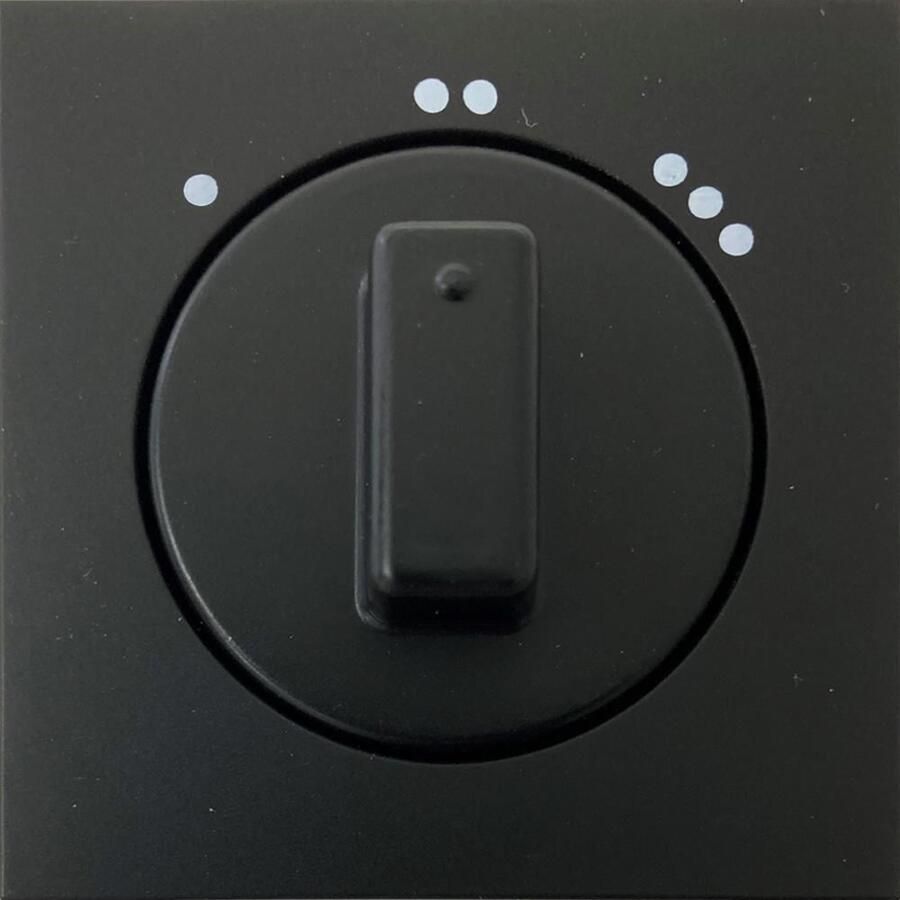 Enzo Kopp HK07 PURE mat zwart afdekplaat+knop 3-standen schakelaar 4624580