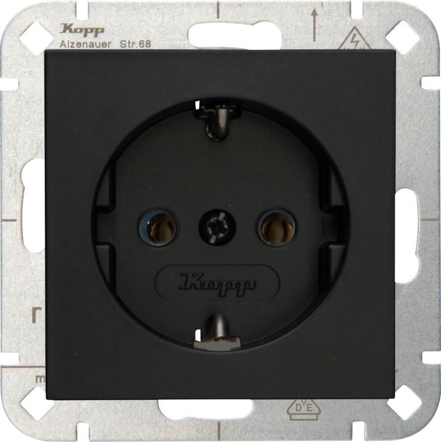 Enzo Kopp HK07 PURE mat zwart inbouw stopcontact RA 4624600
