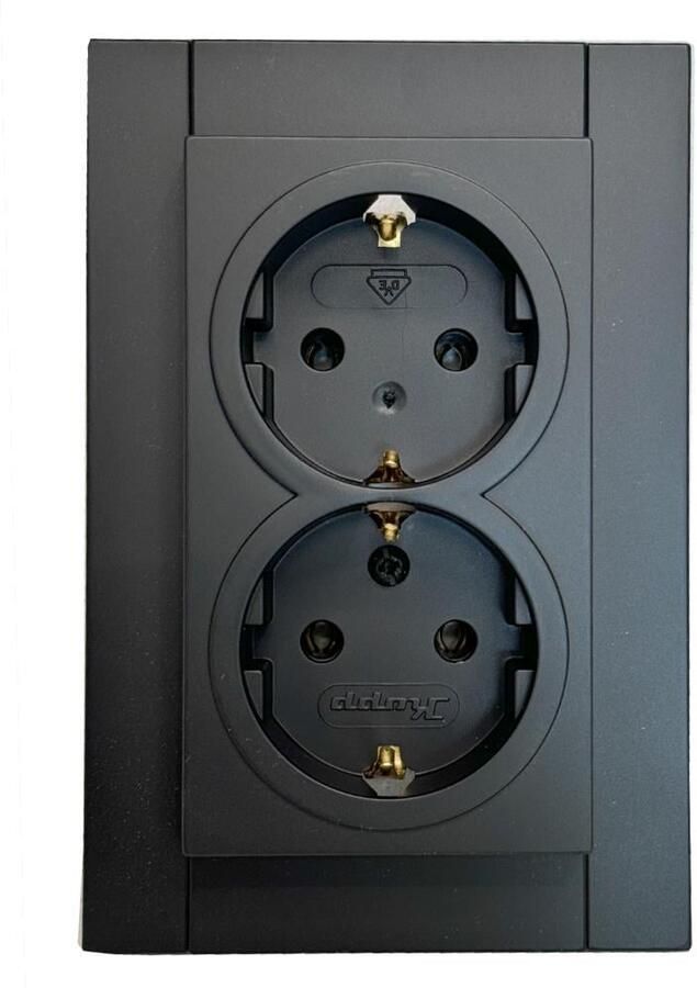 Enzo Kopp HK07 PURE mat zwart inbouw stopcontact RA dubbel 4624620