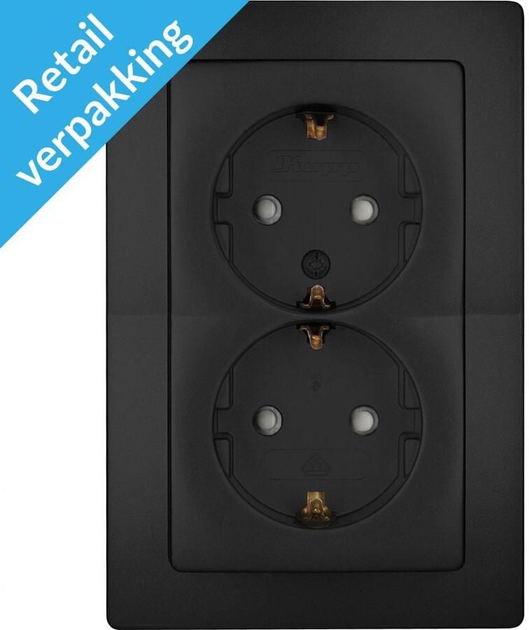 Enzo Kopp Paris mat zwart inbouw stopcontact RA dubbel 4625320
