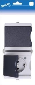Enzo Kopp SWD opbouw stopcontact RA dubbel horizontaal 6628120