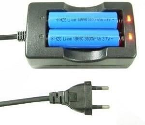 Enzo Lader voor 2 accu&apos;s 3.7V volt 18650 3512590