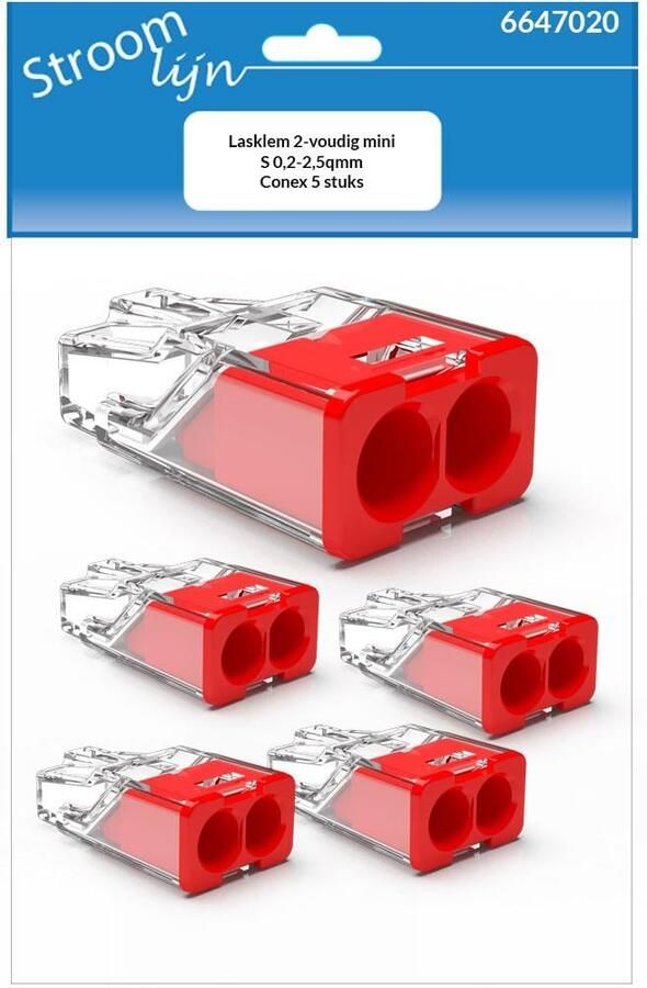 Enzo Lasklem 2-voudig mini S 0 2-2 5qmm Conex 5 stuks 6647020