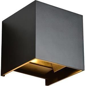 Enzo LED Wandlamp 2x3W up&down vierkant zwart 3000K 5082070