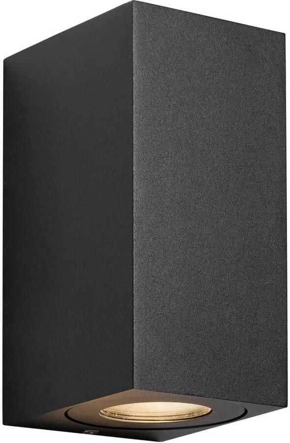 Enzo Nordlux Wandlamp Canto Maxi2 vierkant 2x GU10 zwart IP44 4800950