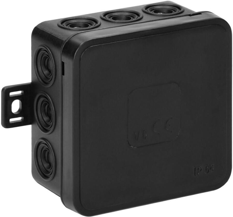 Enzo Orno Kabeldoos IP54 zwart vierkant 100x100x41mm 4034053