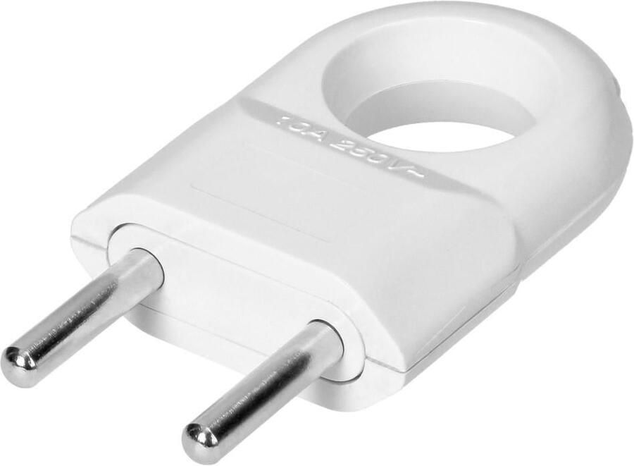 Enzo Orno Stekker euro met trekoog wit 6140235