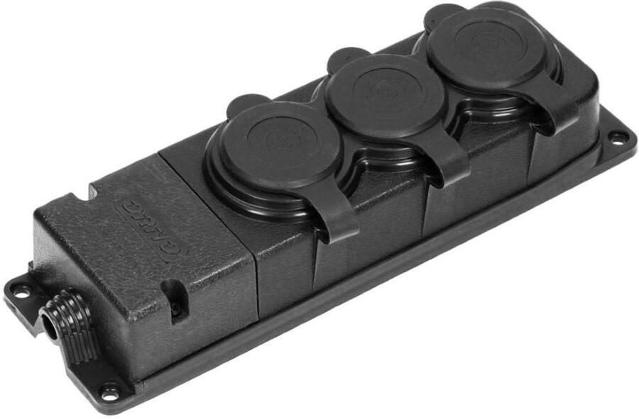 Enzo Orno SWD Tafelcontactdoos PROF zwart IP44 3V met klep 6871955