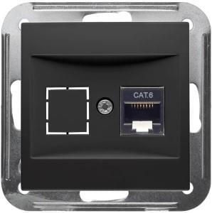 Enzo PEHA Badora MAT ZWART inbouw unit UTP CAT6 RJ45 enkel 4603600