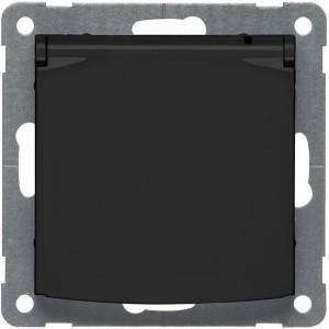 Enzo PEHA Badora MAT ZWART stopcontact RA met klapdeksel 4603510
