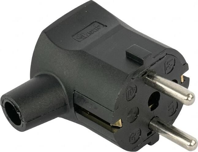 Enzo Randaarde stekker haaks zwart met tule 6140690