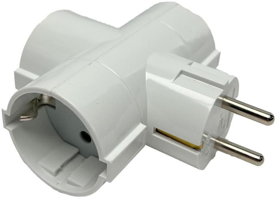 Enzo Randaarde stekkeradapter 3-voudig T-model wit 6175914