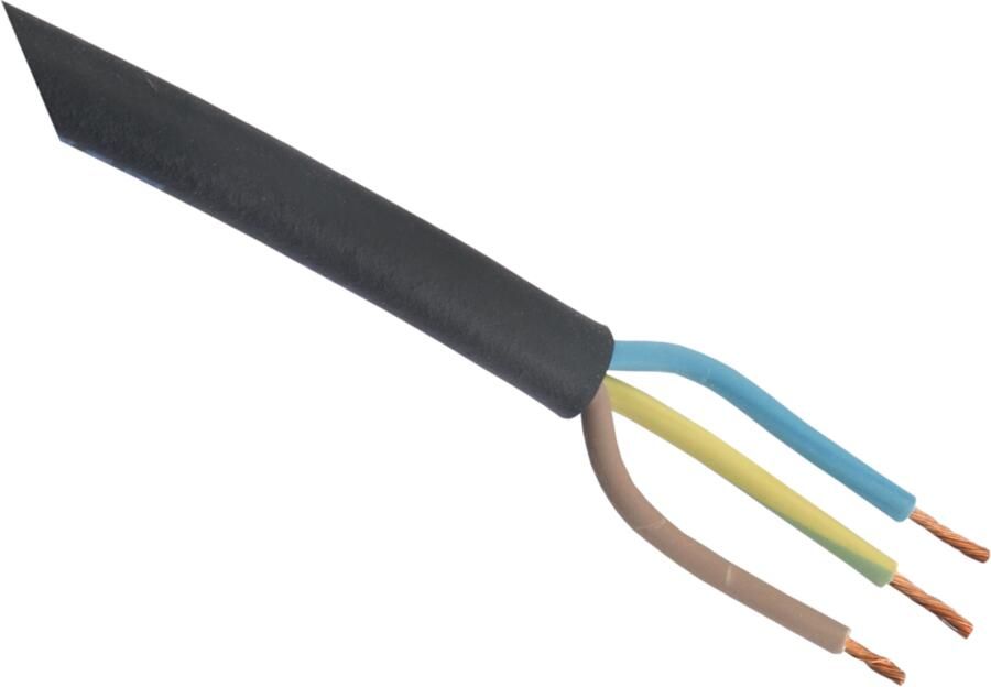 Enzo Rubber Kabel | Glad | 3X1.0 | Zwart | 10M 03.006.95
