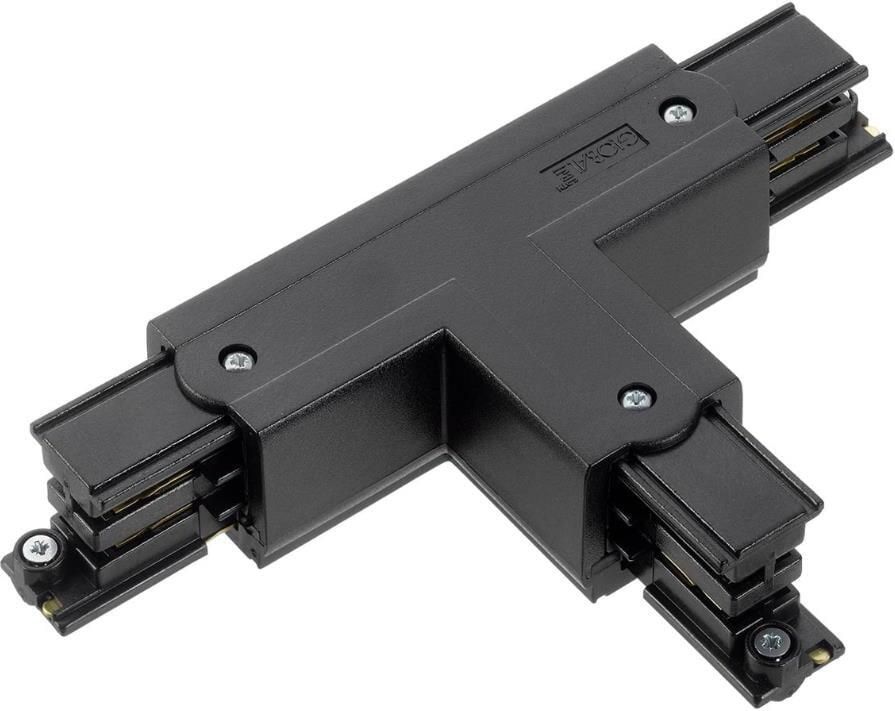 Enzo T-stuk links vast 90gr tbv. rail 3-fasen zwart 5050055