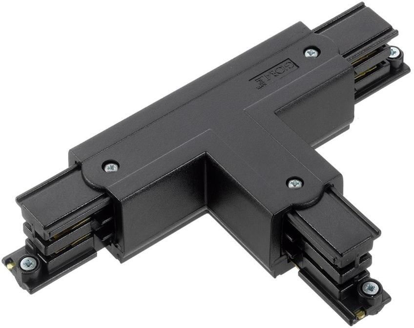 Enzo T-stuk rechts vast 90gr tbv. rail 3-fasen zwart 5050065