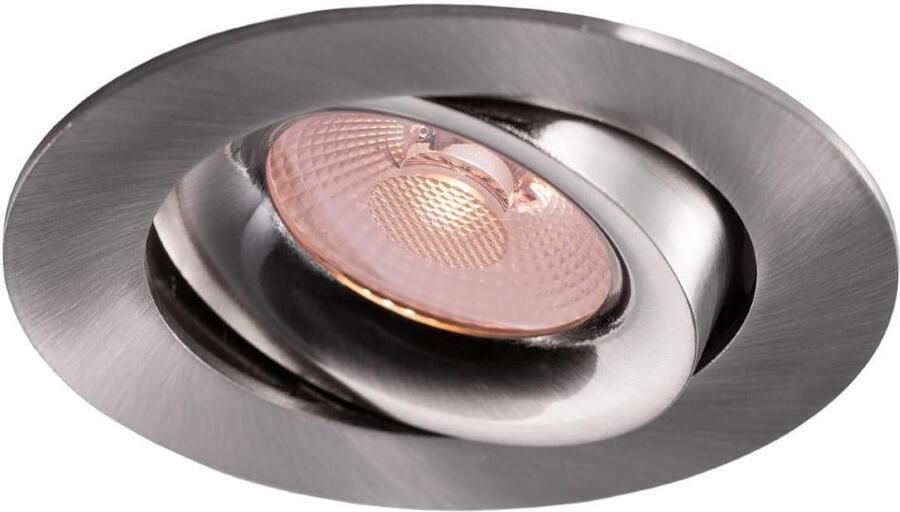 Enzo Thorgeon LED inbouwspot 8 2W DimToWarm 96mm rond verstelbaar geschuurd staal LED4682