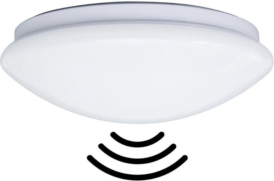 Enzo Thorgeon LED Plafonniere 255mm wit 12W Tri-White IP44 + sensor 5017770