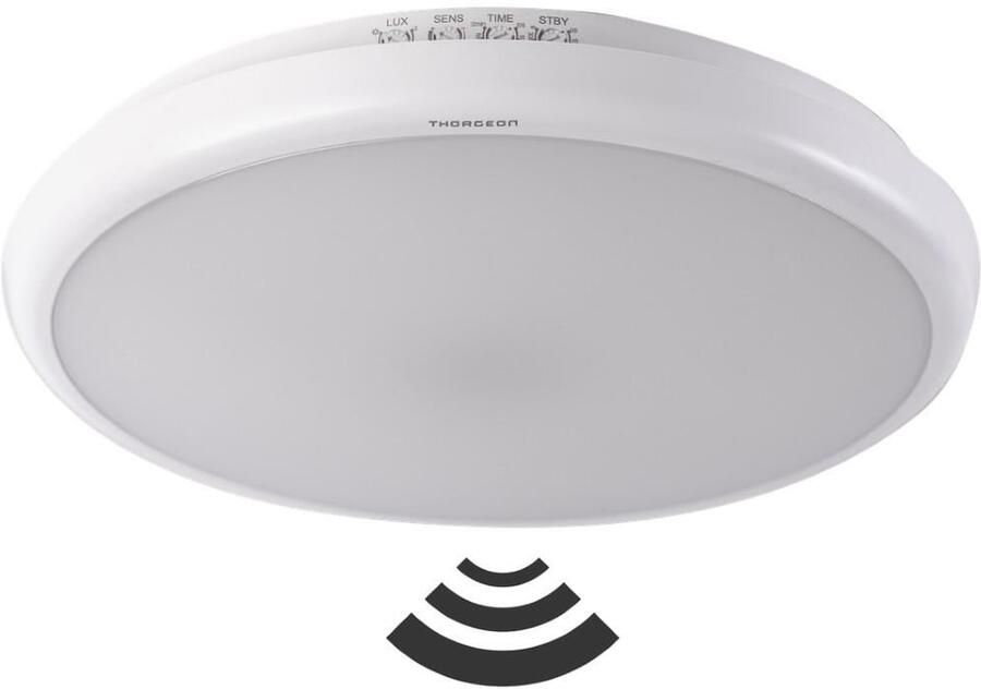 Enzo Thorgeon LED Plafonniere 265mm wit 16W Tri-White IP65 + sensor 5017775