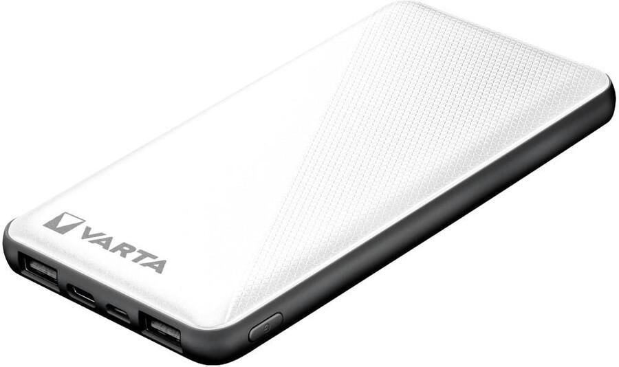 Enzo Varta Powerbank 10.000mA zilver + led indicatie USB en USB-C 3509010