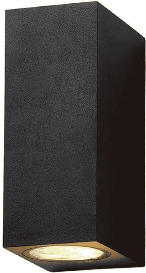 Enzo Wandlamp 2xGU10 IP45 vierkant zwart 5086016