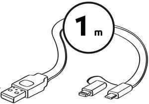 Enzo Gembird USB 2-in-1 laadkabel 1m zwart | Micro usb en Lightning 9530002