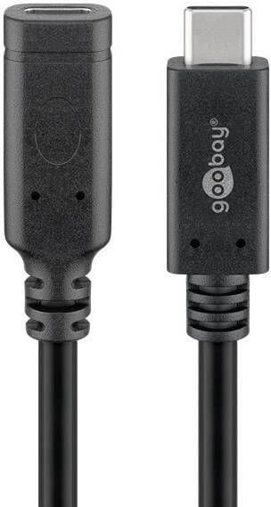 Enzo Goobay USB-C male USB-C female verlengkabel | 1m zwart 9550230