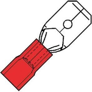 Enzo Kabelschoen vlaksteker male rood 6.3x0.8mm 4433010