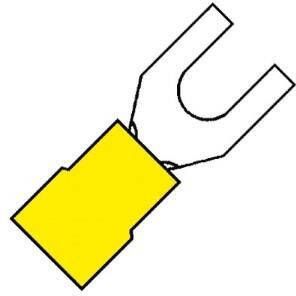 Enzo Kabelschoen vork geel 6.4mm 4433700