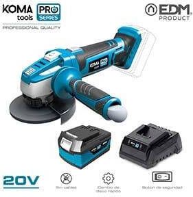 Enzo Koma tools accu haakse slijpmachine | 4.0Ah | 20V | 115mm | Incl. 1x accu en koffer 6490160