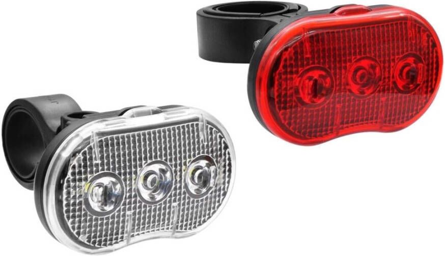 Enzo LED fietslampset | 2 delig rood wit | met reflector 5700339