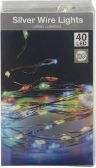Enzo LED zilver-draadverlichting 40leds multi 5546842