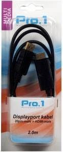 Enzo Pro-1 Displayport 20pin male naar HDMI male 2.0 meter 9287010