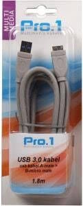 Enzo Pro-1 USB 3.0 A male naar Micro B male (Smartphone) 1.8 meter