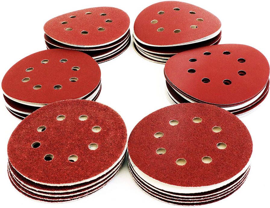 Enzo S&R Velcro schuurpapier set 125 mm 60 st: elk 10x P40 P60 P80 P120 P180 P240 8 gaten B07GC4XNJQ