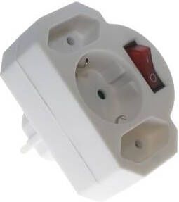 Enzo Stekeradapter 2xeuro 1x RA plus schakelaar 6140895