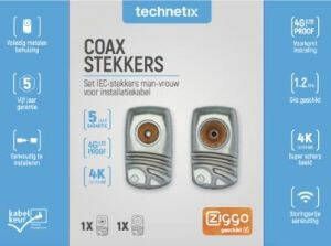 Enzo Technetics Set 2 stuks coaxpluggen haaks metaal 4G 2074010