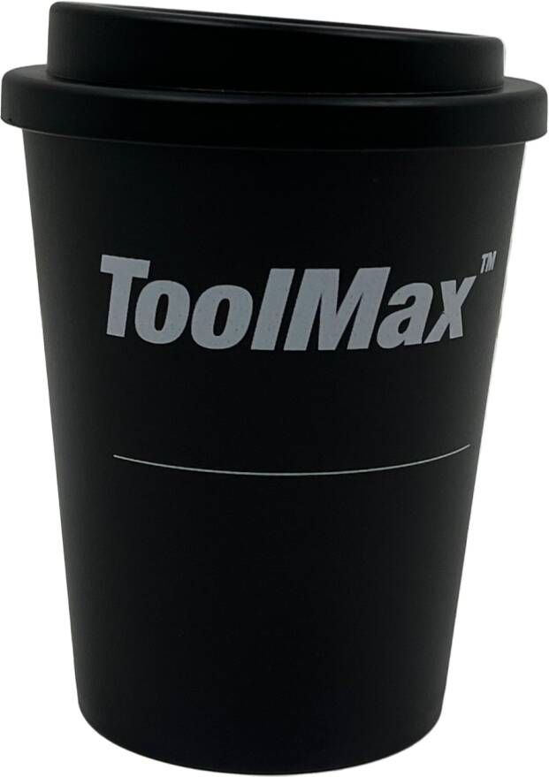 Enzo ToolMax Koffiebeker 300ml | Dubbelwandig | Zwart | Draaideksel TM-Koffiebeker