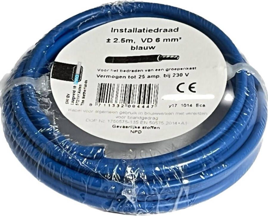 Enzo VD 6 qmm blauw 2 5 meter 1242072