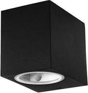 Enzo Wandlamp | aluminium | 1xGU10 | IP44 | zwart | vierkant 5086007