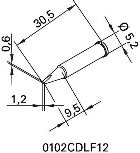 Ersa Soldeertip | beitelvormig | breedte 1 2 mm | 0102 CDLF12 SB | 2 stuks 0102CDLF12 SB