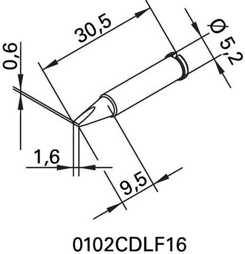 Ersa Soldeertip | beitelvormig | breedte 1 6 mm | 0102 CDLF16 SB | 2 stuks 0102CDLF16 SB