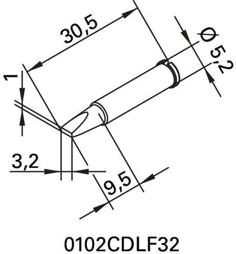 Ersa Soldeertip | beitelvormig | breedte 3 2 mm | 0102 CDLF32 SB | 2 stuks 0102CDLF32 SB