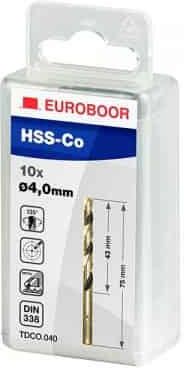 Euroboor HSS-Co spiraalboor Ø2.0 in hangdoos | 10 st. TDCO.020 D