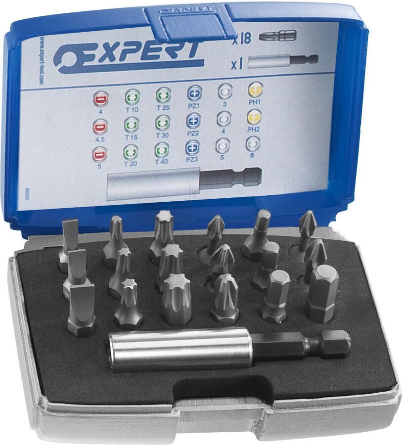 Expert by Facom bits 1 4" en bithouder | 19-delig | incl. koffer | E113901