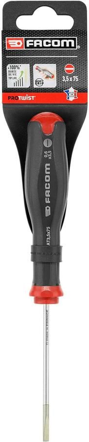 Facom AT Protwist Schroevendraaier voor Sleufschroeven Gefreesd Bled | 3 5 x 75 mm AT3.5X75PB