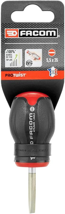 Facom AT Protwist Schroevendraaier voor Sleufschroeven Kort Bled | 5 x 35 mm AT5.5X35PB